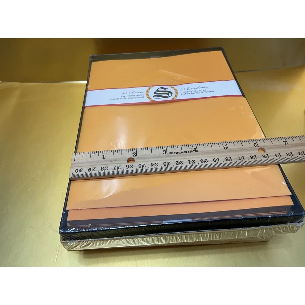 2PK Southworth Orange Stationery Set 40 Sheets 20 Envelopes Heavyweight Paper